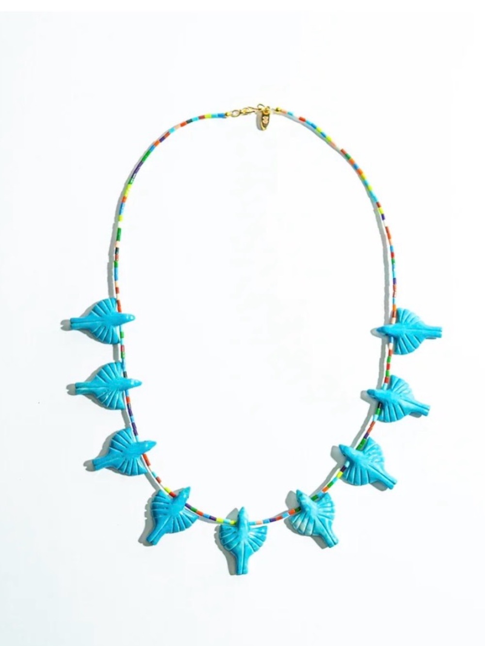 Gather Goods Turquoise Multi Bird Necklace